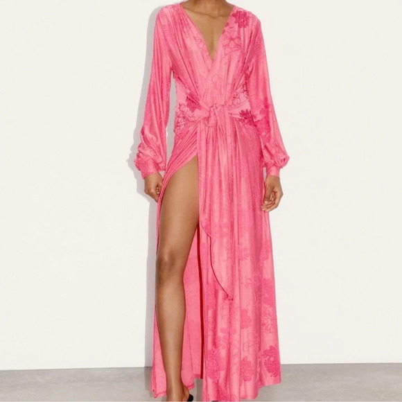 Zara Jacquard wrap Dress - Picture 1 of 12